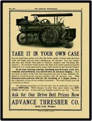 1910 Advance Thresher Co. Battle Creek, MI New Metal Sign: LARGE SIZE 12 X 16
