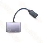 【祥昌電子】FUJIEI 力祥 SR4261 轉接器 DP轉HDMI+VGA 鋁殼轉接器 1.2版 支援4K*2K