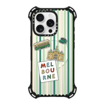 iPhone 16 Pro Bounce Case MagSafe Compatible Melbourne Stickers and Stripes