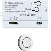 Suesacy Smart Switch Plastic Tuya WiFi DIY +Remote 1CH 7-32V USB 5V 2.4G WiFi Home Automation Module for IFTT