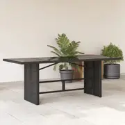 Garden Table with Top Dining Side Sofa Couch Coffee Table Poly Rattan vidaXL