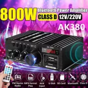 AK380 800W Bluetooth Power Digital Amplifier HIFI FM Audio Home Car With Remote