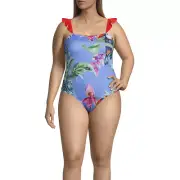 Outdoor Oasis One Piece Swimsuit Plus Sizes 1X, 3X New Toucan Bouquet Msrp $82
