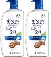 Head & Shoulders 2-in-1 Dandruff Shampoo and Conditioner Set, Advanced Dry Scalp Care, Anti Dandruff Treatment, Nourishing Almond Oil, Itch & Dryness Relief, Scalp Shield, 32.1 Fl Oz Each, 2 Pack