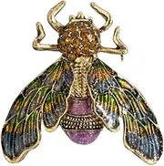[A N KINGPiiN] Antique Gold Bee with Criss Cross Detailing Wing Lapel Pin, Brooch Suit Stud, Shirt Studs Men's Accessories