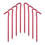 10 Pack Aluminum Tent Stakes Pegs w/ Hooks for Camping Outdoor Ground Stakes