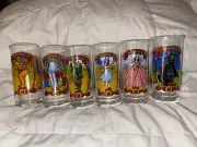 Set Of 6 Vintage 1989 Wizard of Oz 50th Anniversary Coca-Cola Collectors Glasses