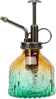 Ebristar Glass vintage Plant Spritzer Spray Bottle, Succulent Watering Bottle with Top Pump, Small Plant Sprayer Mister Watering Can for Indoor Outdoor House Plant - Green Brown Gradient