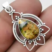 Natural Chrome Chalcedony 925 Sterling Silver Pendant Jewelry P-1444