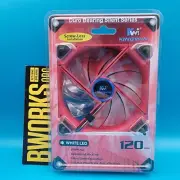 Kingwin DB-122 Duro Bearing 120mm Red Blade / White LED PC Computer Case Fan E2