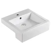 Jacinta Semi-Recessed Basin, 1TH, Gloss White