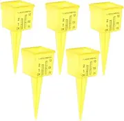 5pcs Rain Gauge Sprinkler Water Pressure Gauge Instrument Rain Gauge Automatic Rain Gauge Pet Door Plug Replacement Rain Gauge Waterproof Plug Connector Wind Gauge Yellow Plastic