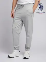 U.S. Polo Assn. Grey Mens Elasticated Cuff Loopback Joggers (H58198) | $115