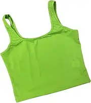 [STARTIST] Women Crop Top Girls Slim Fit Sleeveless Cami Top for Running Party Yoga Fitness, M, Fluorescent Green