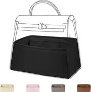 [DGAZ] Silk Purse Organizer Insert for Herbag 31/39/50 Bags, Luxury Handbag & Tote Organiser, Simplicity bag insert（Black,Herbag31）