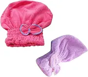 HAPINARY Super Absorbent Hair Drying Cap Hair Towel Wrap Large Size for Heads Quick Drying Soft Absorbent Fashion Elastic