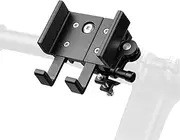 Bicycle Mobile Phone Mount Aluminium Cycle Phone Holder with 360 Rotation for Bike Black One Size