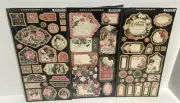 Graphic 45 MON AMOUR Love Valentines Day Collage Chipboard Tags Pockets Lot