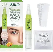 Nad's Facial Wax Wand Eyebrow Shaper, Eyebrow Wax Kit, Face Wax, Hypoallergenic, No-heat Formula, Includes Wax Pen 6g, 10 Reusable Cotton Strips, 4 Pre-wax Wipes