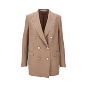 [TAGLIATORE] TAGLIATORE 'Jasmine' double-breasted linen jacket Woman 48 48 Brown
