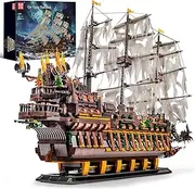 Mould King 13197 Large Pirates Ship Model, MOC Dutchman Pirate Ship Building Blocks Set to Build, Gift Toys for Kids/Adult Collections Enthusiasts (4364 Pieces)