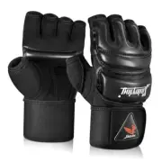 MMA Gloves Punch Bag Training Martial Arts Sparring Grappling Small Black