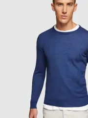 Crew Neck Wool Blend Pullover