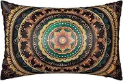 Satin Pillowcase for Hair and Skin Silk Pillow Cases Queen Size Satin Pillow Cover 20x30 Inches Mandala Pillowcases with Zipper Cooling Pillow Cases Gifts for Women Men