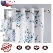 Light Filtering 95" Floral Drapes - Soft Leaf Grommet Curtains for Modern Living