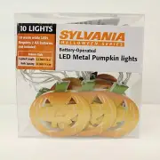 Sylvania Halloween Series 10 LED Metal Pumpkin String Lights Battery Operated