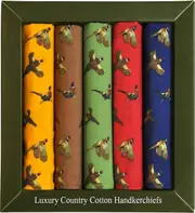 David Van Hagen Country Pheasant 5 Pack Handkerchiefs - Multi-colour