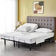 Split Queen Sheets 5 Pieces-Split Queen Sheets Sets for Adjustable beds-400 Thread Count 100% Cotton Split Bed Sheet Set with 2 Fitted Sheet-1 Flat Sheet and 2 Pillow Case(White Solid)