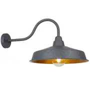 Gooseneck Barn Light Outdoor, 16 Inch Dome Large Farmhouse Exterior Light Fix...