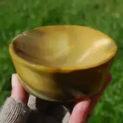 SALE Was 59.99 | 1lb Mookaite Jasper Carved Crystal Bowl, Yellow Cream Brown
