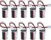 HOUYIBO 10PCS ER14250 3.6V Batteries 1200mAh with White Plug Non-Rechargeable Disposable Lithium Battery Long Service Life for Machine Tools