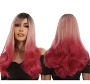 Long Wavy Wig With Bangs Wave Wigs Natural Looking Wigs Curly Wigs Pink Mermaid