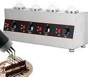 Electric Sauce Warmer Dispenser with 4 Bottles, Adjustable Temperature (30-85℃) for Nacho Cheese, Hot Fudge, Jam, and More – Includes 22oz Bottles