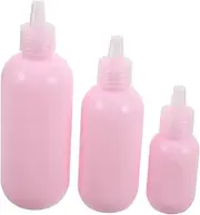 Mikinona 3pcs Bottled Applicator Bottle for Hair Lotion Squeezing Bottle Bathing Squeeze Bottle Mini Squeezing Pressure Bottle Filling Squeezing Bottle Display Hanger Hanger Pink Plastic