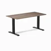 Desky Fixed Height Jarrah Legno Melamine Desk 1800x750mm Matte Black Leg