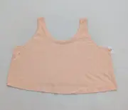 Old Navy Women's Top Crop Tank Size 3X Peach Orange Round Neck Sleeveless NEW