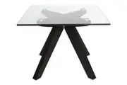 SK Designer Living | Amber Collection | Square Glass Side Table | Black