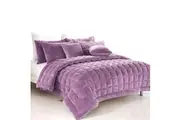 Alastairs Augusta Faux Mink Quilt / Comforter Set Lilac Super King