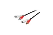 Goobay Stereo Extension Cable 2x RCA for Speakers/Amplifiers/DJ Mixing consoles - Black