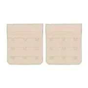 2x Triumph 3 Hook Bra Extender Extension Band Fastener Clip On Strap Beige