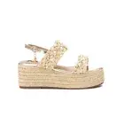 Xti Sandals From Woman IN Raffia With High Wedge platform Braided Fabric Vegan