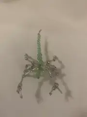 Handmade Beaded Wire 3 inch GREEN SCORPION Decoration
