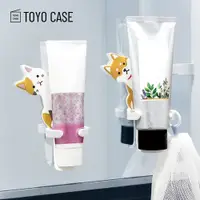 在飛比找PChome24h購物優惠-【日本TOYO CASE】動物造型無痕壁掛式洗面乳/牙膏收納