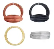 Textured Round & Flat Aluminum Jewelry Wrapping Craft & Floral Wire 45 Feet