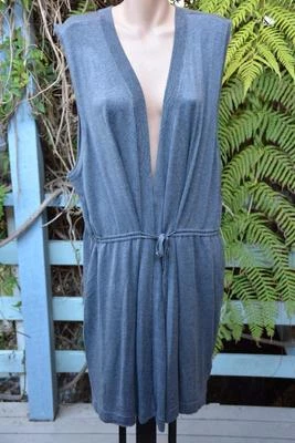 AUTOGRAPH Stylish Long GREY VEST Drawcord Waist Size XL-24/26 NEW rrp$49.99
