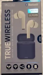 Sentry True Wireless Bluetooth White Earbuds With Blue Case
